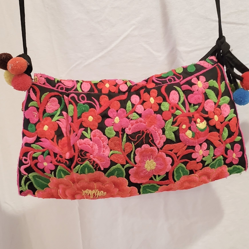 Crossbody Boho Multi Flowered/Colored Bag - image 1